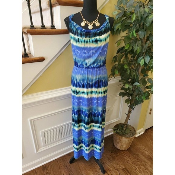 Donna Rico Multicolor Geometric Maxi Dress Size 6 - Picture 1 of 10
